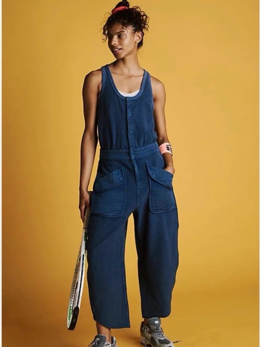 Free People Timko Onesie One Piece Wide Leg Jumpsuit FP Movement Blue
